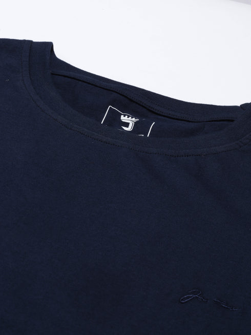 Navy Blue & Burgandy Solid Lounge Set